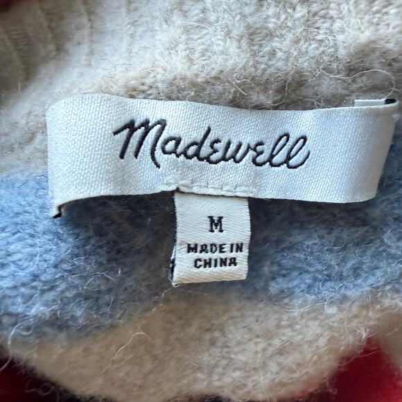 Madewell Striped Sweater Womens M Wool Alpaca Blend Pullover Coziest Yarn - Picture 8 of 9